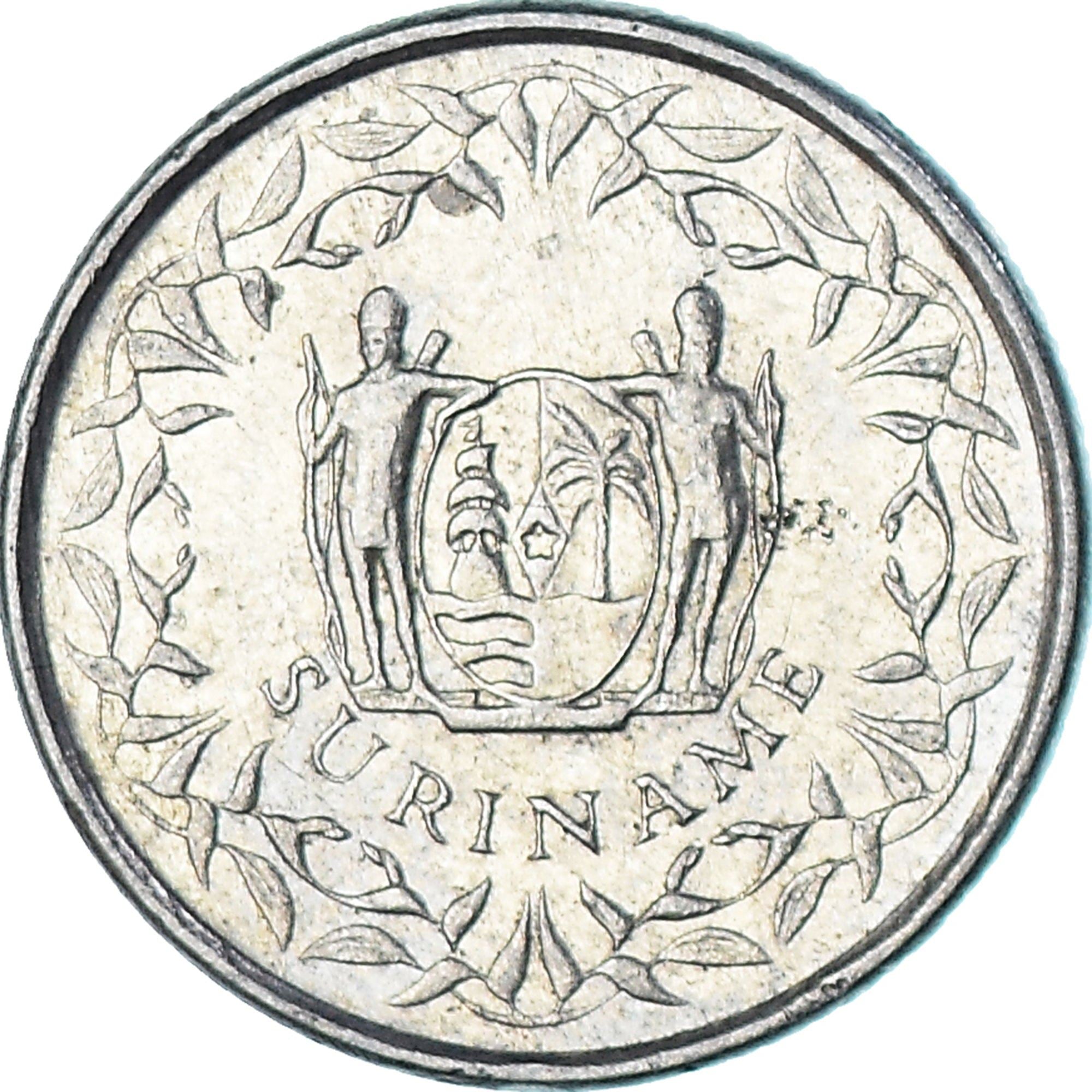 Suriname | 10 Cents Coin | Wreath | Natives | Km:13A | 1987 - 2021