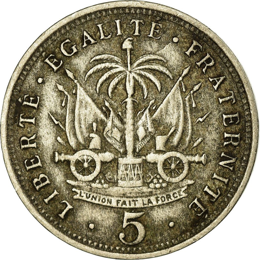 Haiti | 5 Centimes Coin | General Pierre Nord-Alexis | Cannon | Km:53 | 1904 - 1905