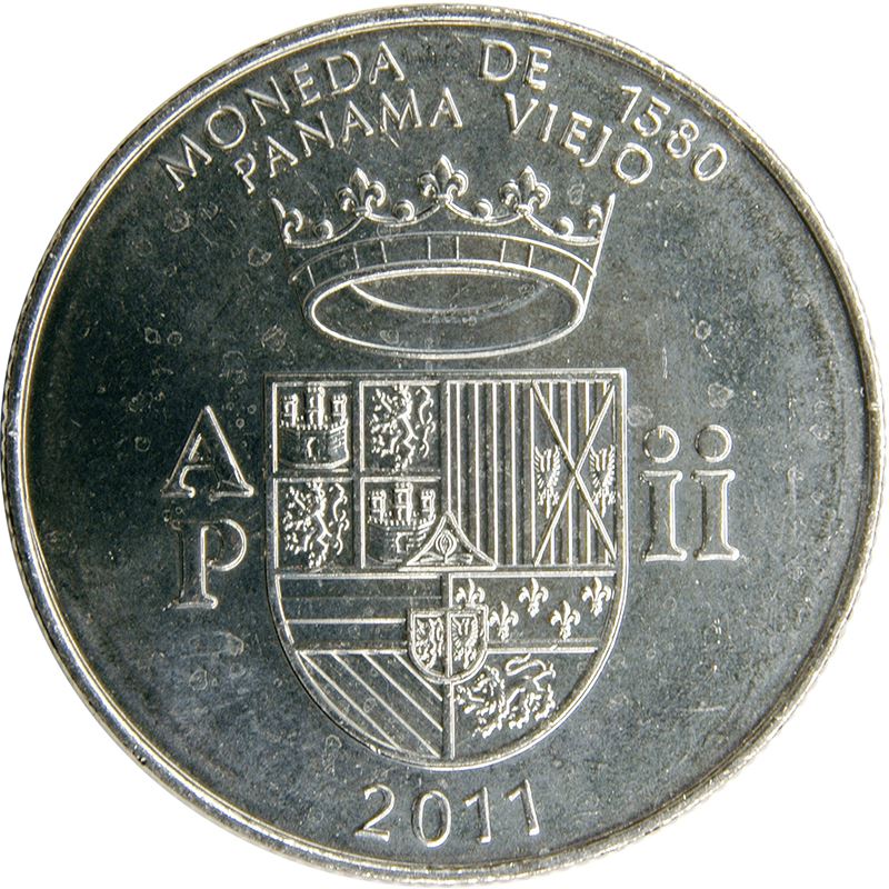 Panama 1/2 Balboa Coin | Shield | Crown | KM142 | 2011