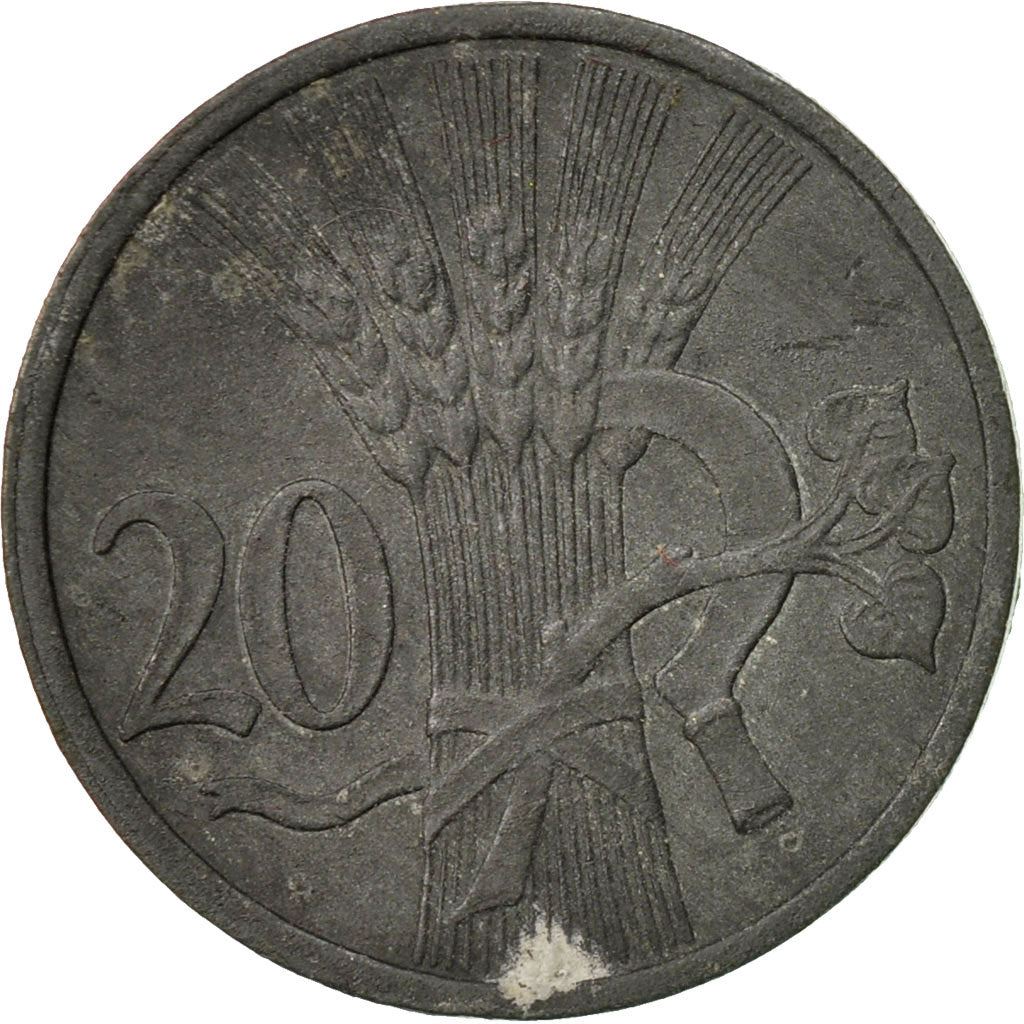 Bohemia and Moravia | 20 Haleru Coin | Lion | Sickle | 1940 - 1944