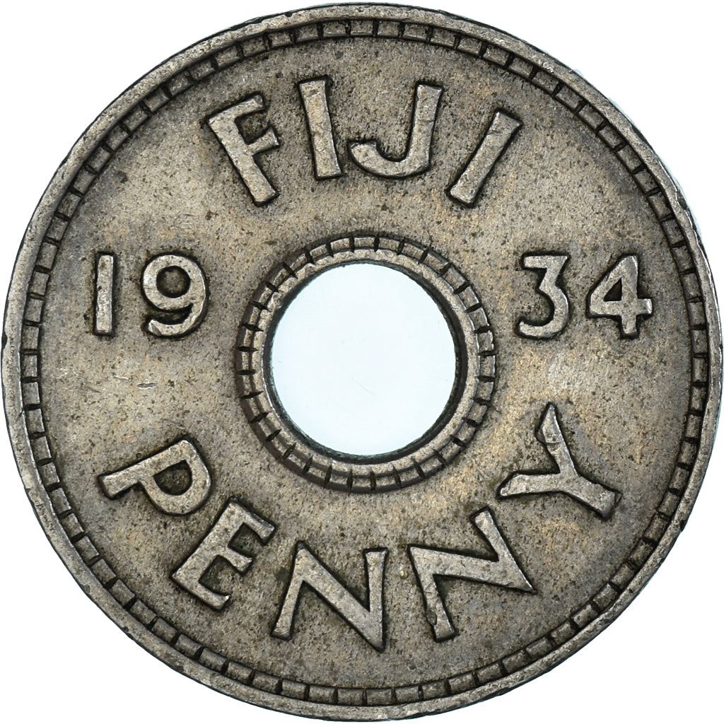 Fiji | 1 Penny Coin | King George V | KM2 | 1934 - 1936