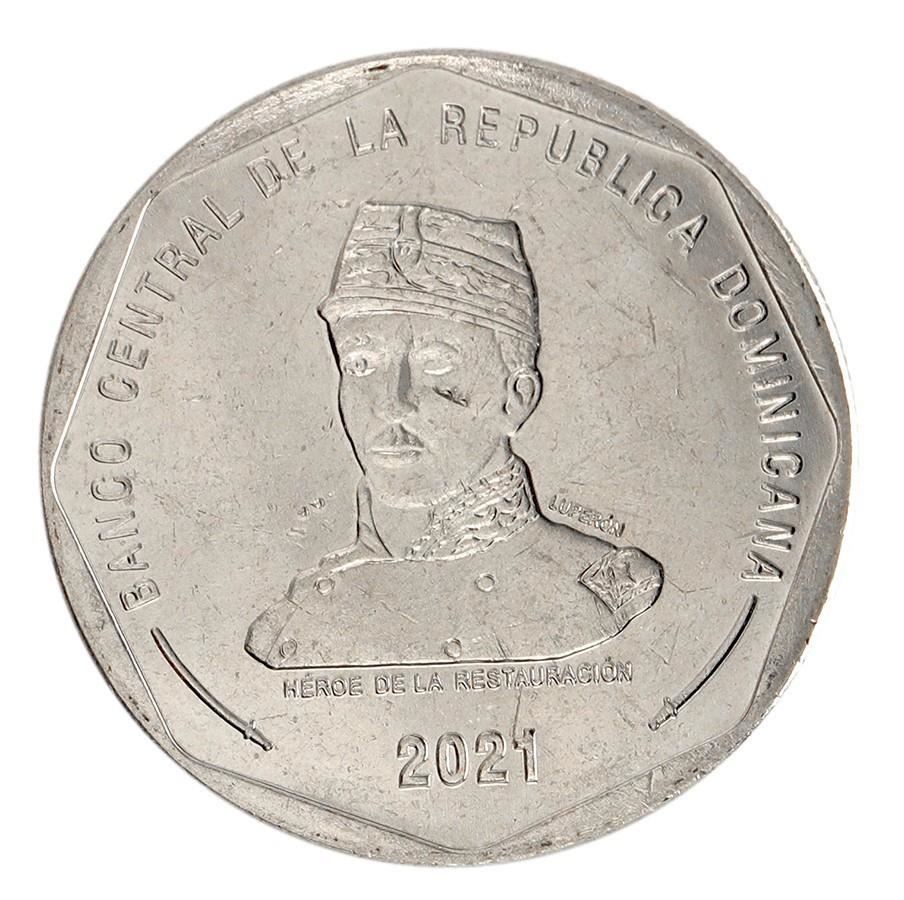 Dominican Republic | 25 Pesos Dominicanos Coin | Gregorio Luperón | Km:127 | 2017 - 2022