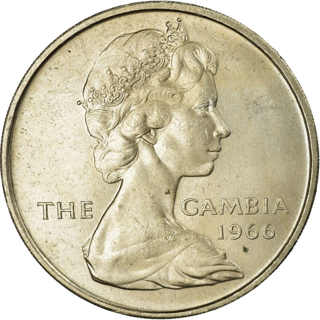 The Gambia | 4 Shillings Coin | Slender-snouted crocodile | Km:6 | 1966