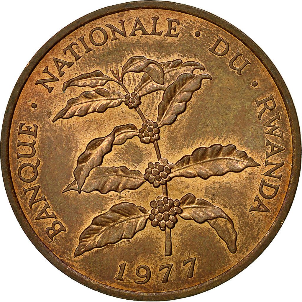 Rwanda | 5 Francs Coin | Coffee Plant | Km:13 | 1974 - 1987