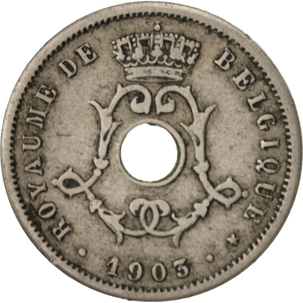 Belgium | 5 Centimes Coin | Copper-Nickel | Monogram | Km:46 | 1901 - 1903