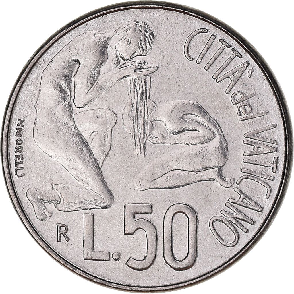 Vatican City | 50 Lire Coin | Baptism | Km:230 | 1991