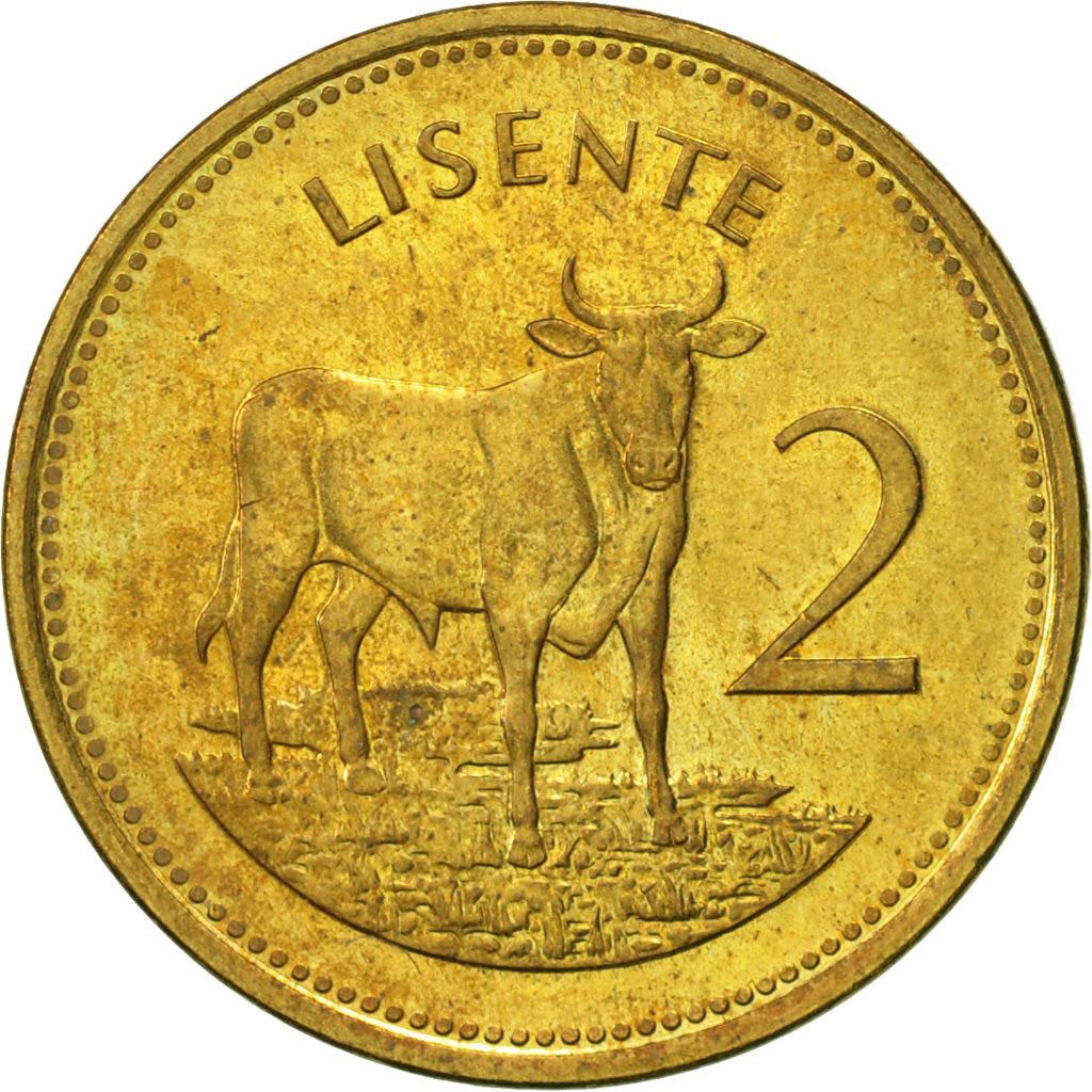 Lesotho | 2 Lisente Coin | Bull | Km:17 | 1979 - 1989