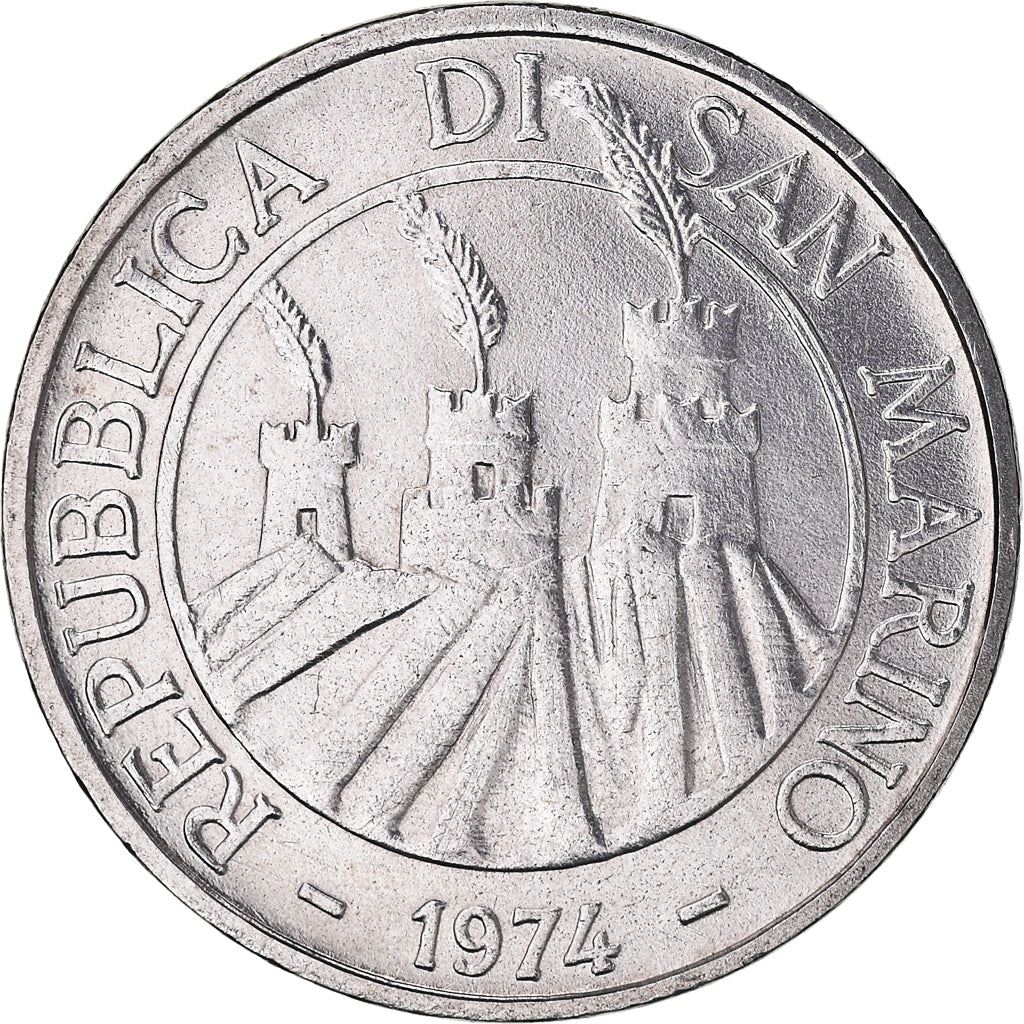 San Marino | 50 Lire Coin | Rooster | Km:35 | 1974