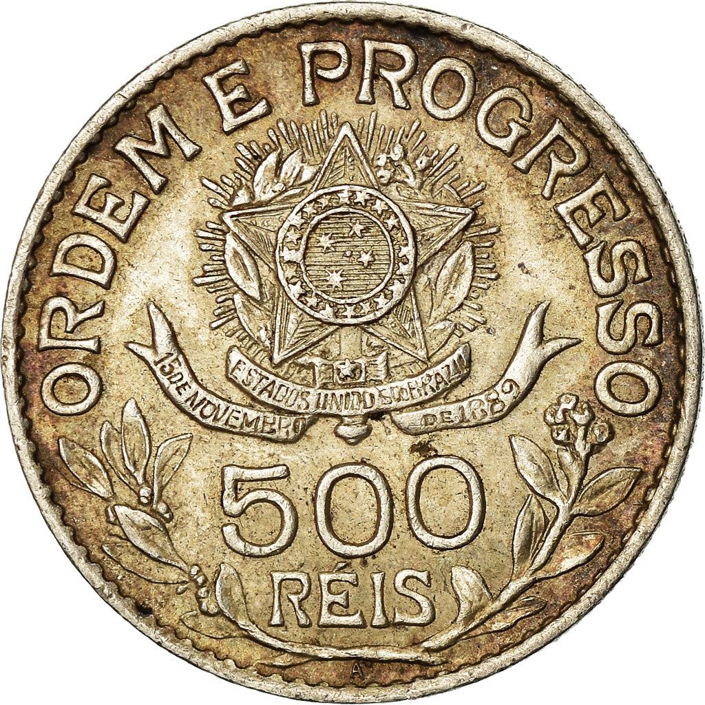 Brazil | 500 Reis Coin | Coat of arms | Km:512 | 1913