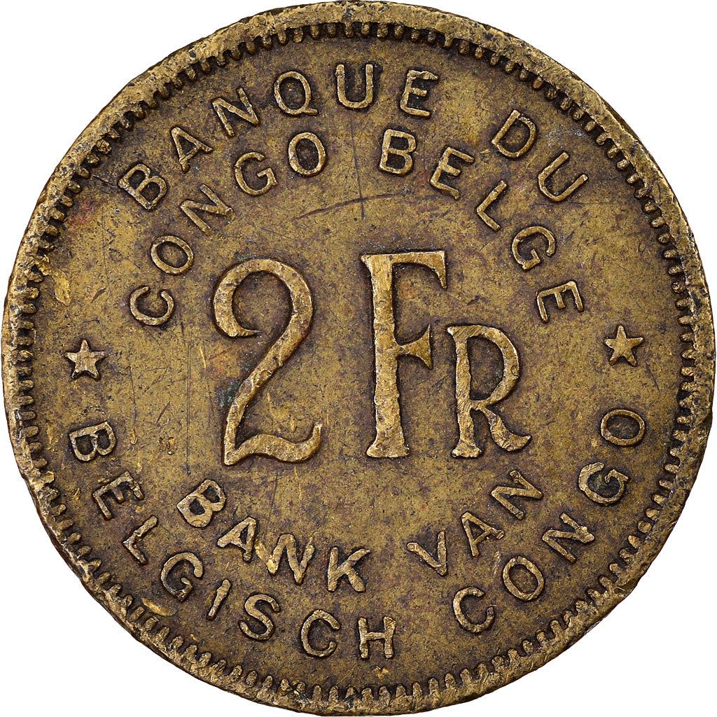 Belgian Congo | 2 Francs Coin | Elephant | Km:28 | 1946 - 1947