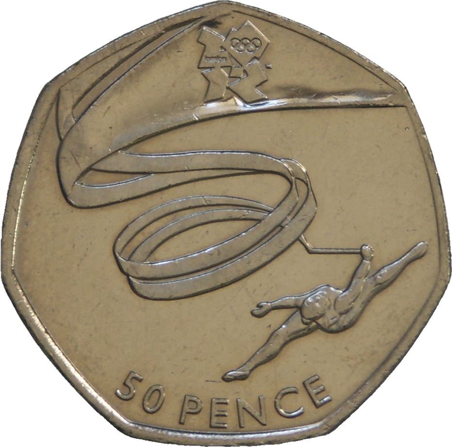United Kingdom | 50 Pence Coin | Gymnastics | KM:1170 | 2011