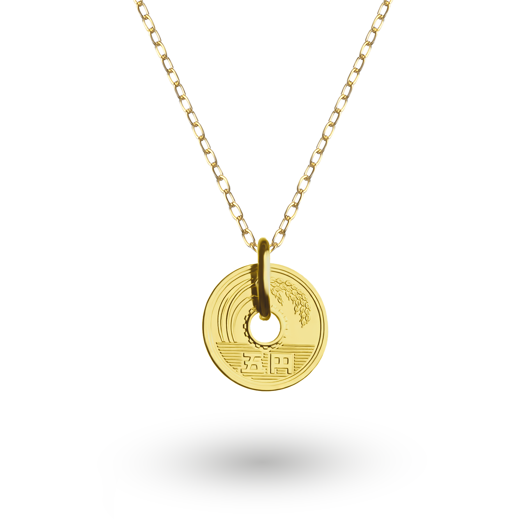 Japanese Coin Necklace | Medallion Pendant Jewelry | 18K Gold Plated 5 Yen | 1949 - 2024