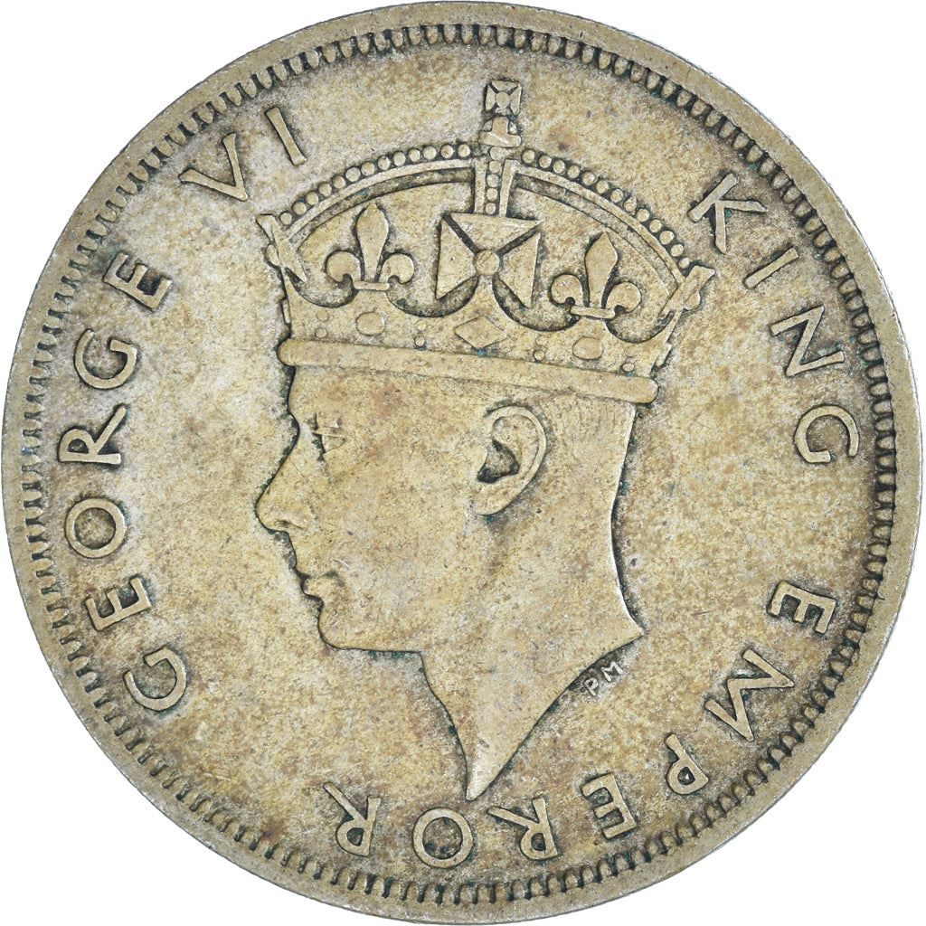 Southern Rhodesia | 1/2 Crown Coin | George VI | Shield | Crown | Pickaxe | Km:15B | 1947