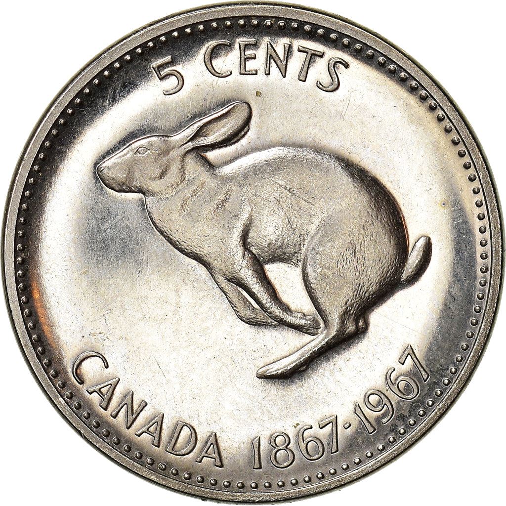 Canada | 5 Cents Coin | Nickel | Rabbit | KM:66 | 1967