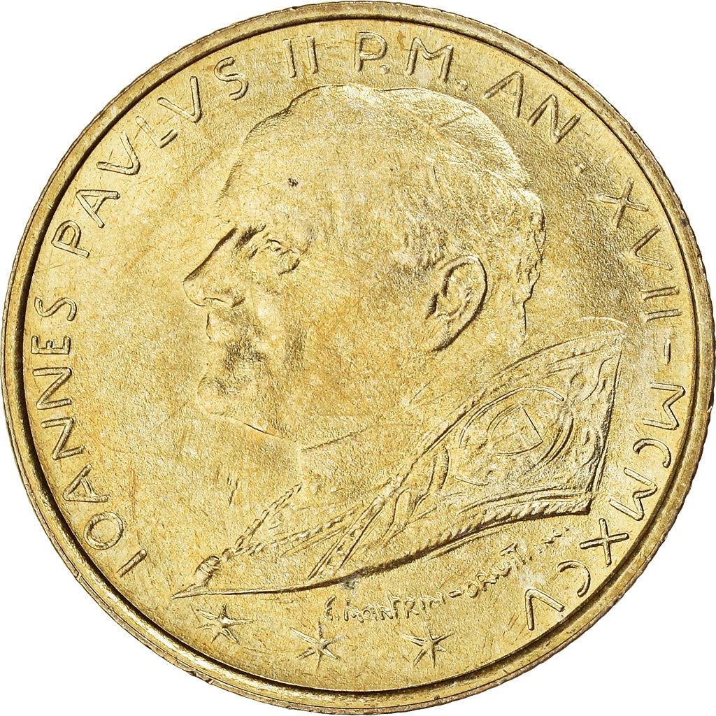 Vatican City | 200 Lire Coin | John Paul II | Km:266 | 1995