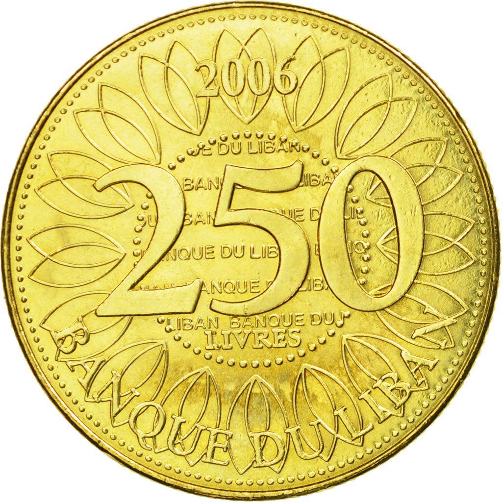 Lebanon | 250 Lirah / Livres Coin | Cedar tree | Km:36 | 2006 - 2018