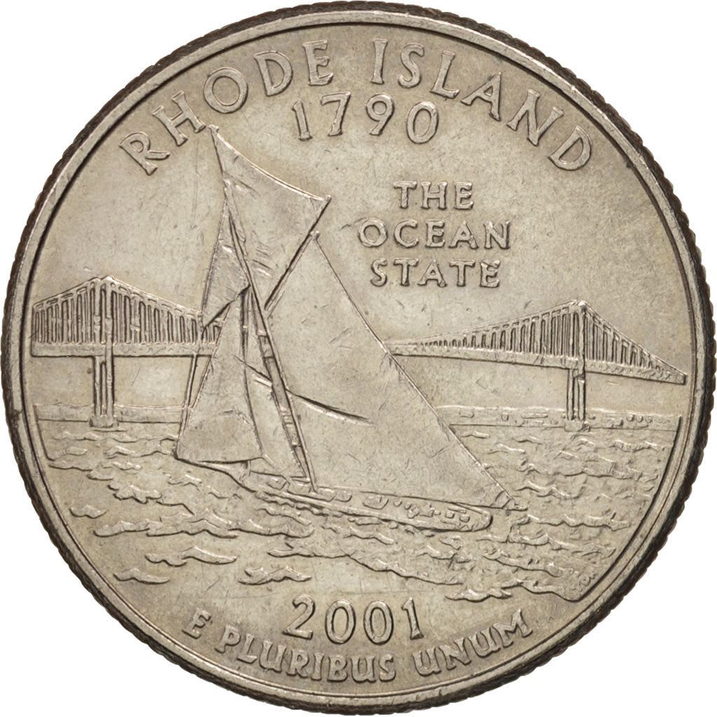 United States | 1/4 Dollar Coin | Rhode Island | Km:320 | 2001