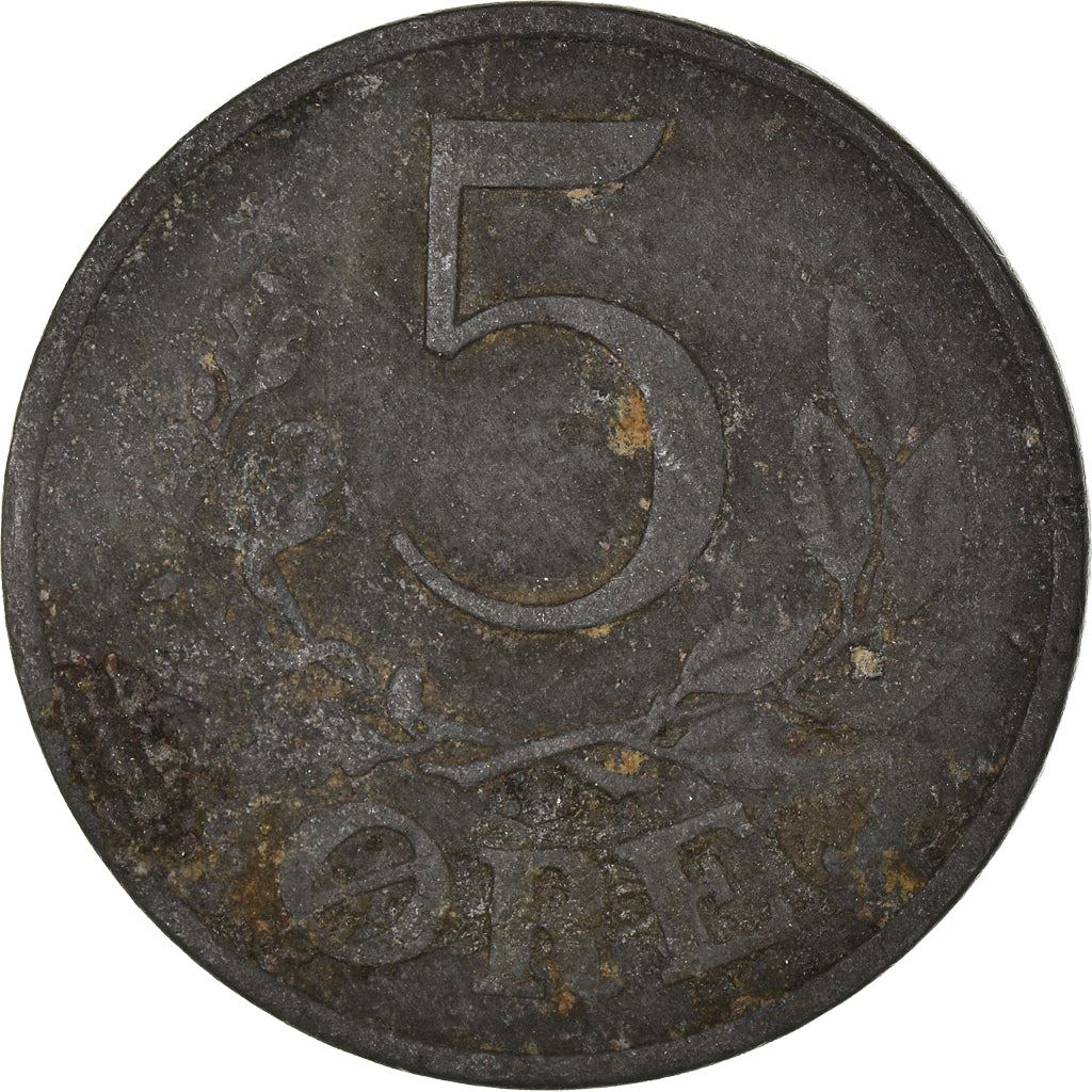 Denmark | 5 Ore Coin | Monogram | Km:834A | 1942 - 1945