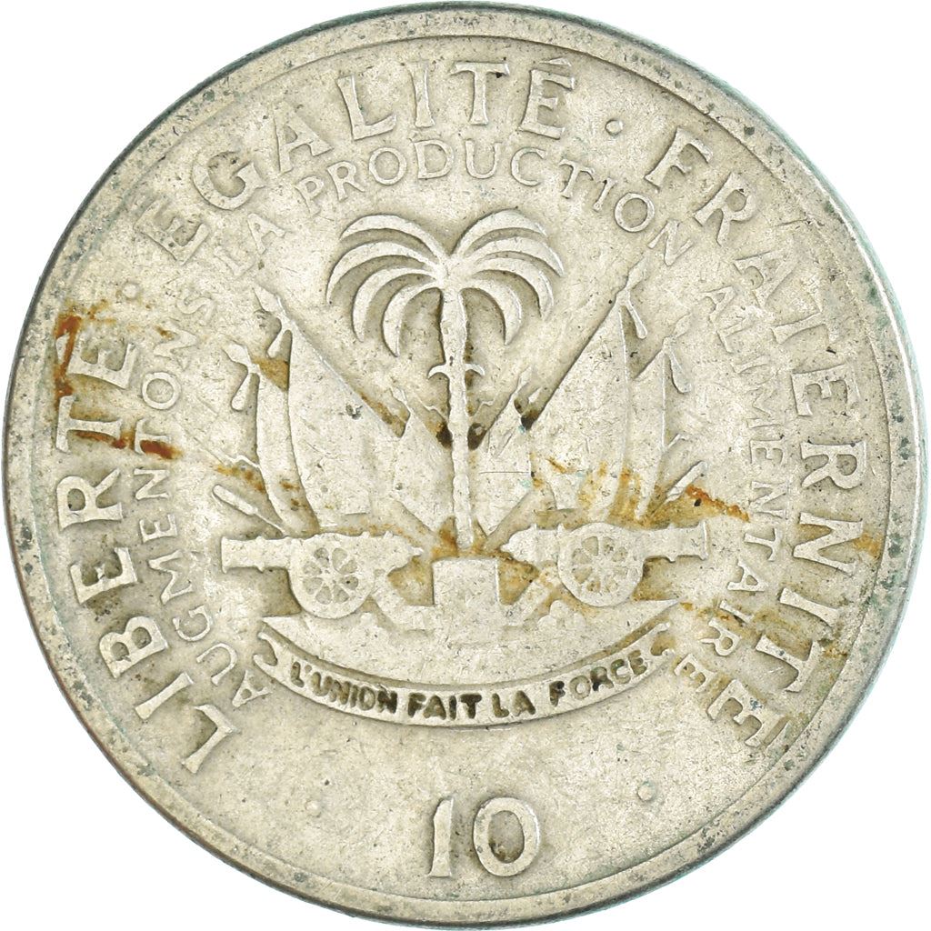 Haiti | 10 Centimes Coin | Jean-Claude Duvalier | Cannon | Km:120 | 1975 - 1983