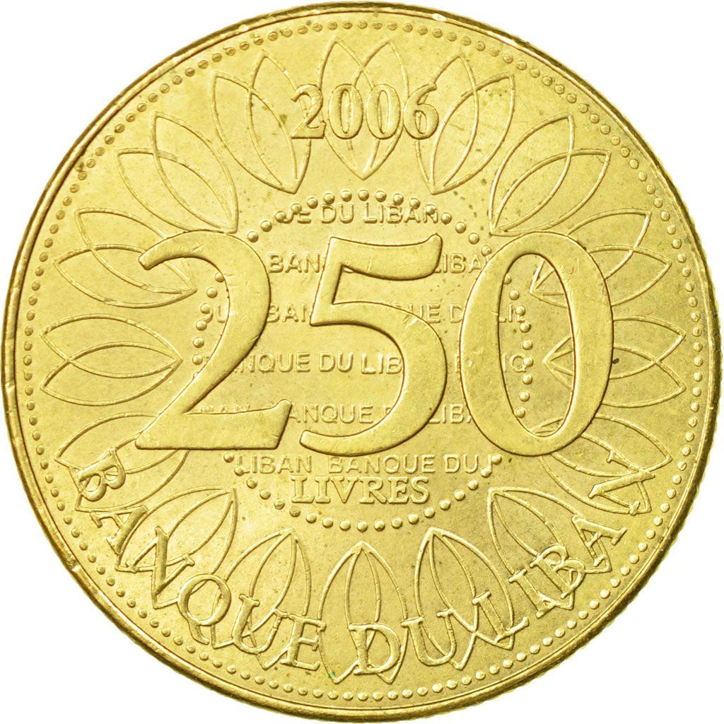 Lebanon | 250 Lirah / Livres Coin | Cedar tree | Km:36 | 2006 - 2018