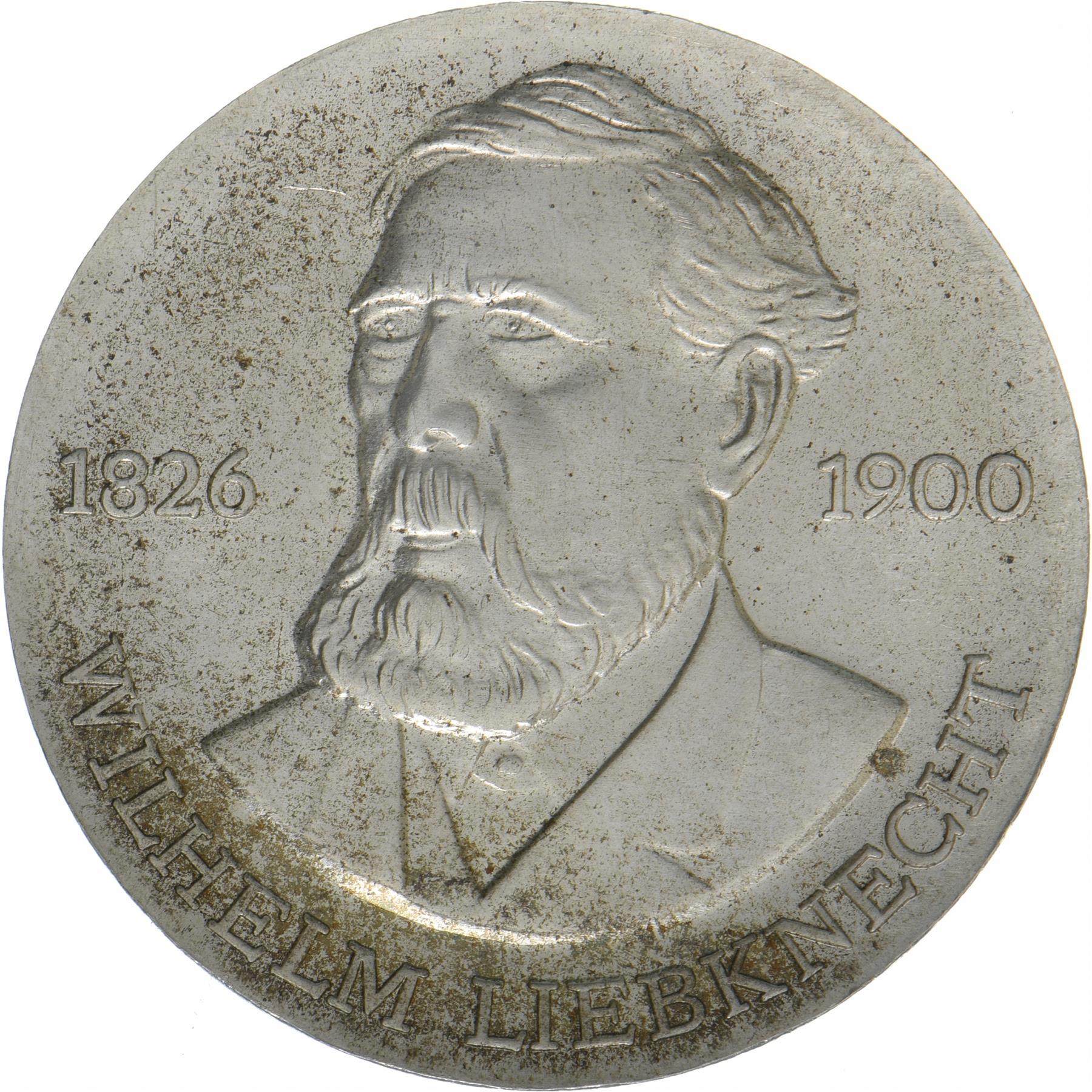 German Democratic Republic | 20 Mark Coin | Wilhelm Liebknecht | KM:63 | 1976