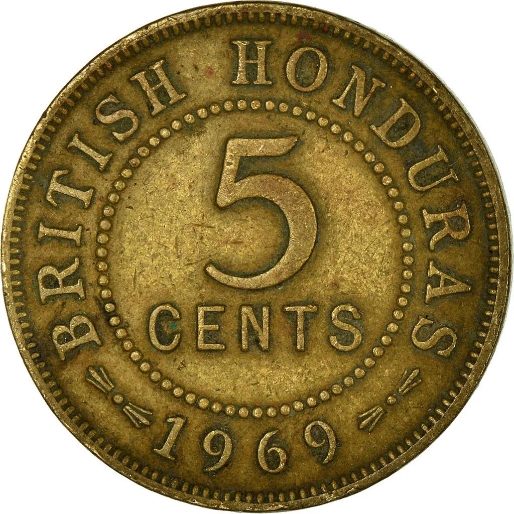 Belizean 5 Cents Coin | Queen Elizabeth II | KM31 | Belize | 1956 - 1973