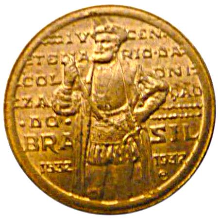 Brazil 1000 Reis Coin | 400th Anniversary of Colonization | KM531 | 1932