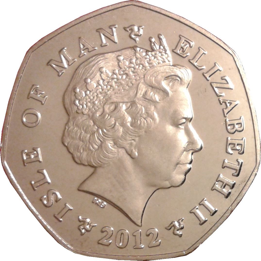 Isle of Man 50 Pence Coin | Queen Elizabeth II | Enduro Motorcycle | KM1492 | 2012