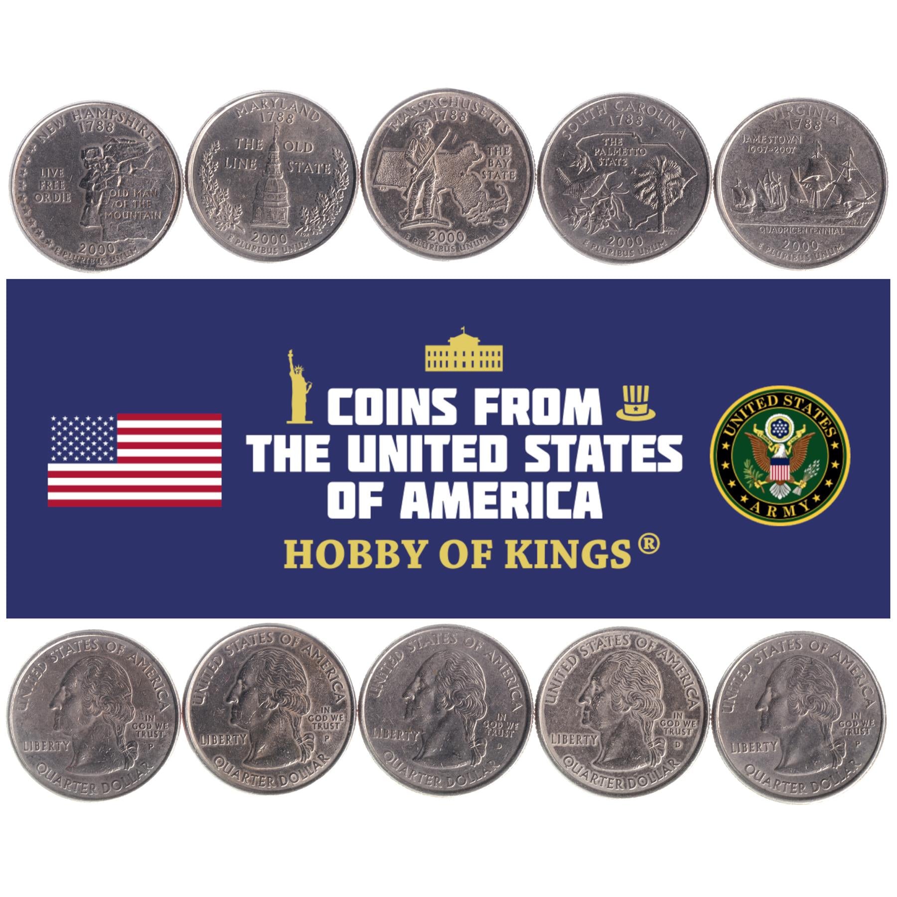United States | 5 Coin Set | 1/4 Dollar | 2000
