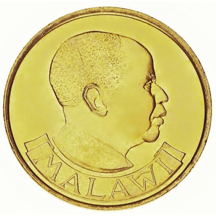 Malawi 1 Kwacha Coin | Hastings Banda | Rooster | KM20 | 1992