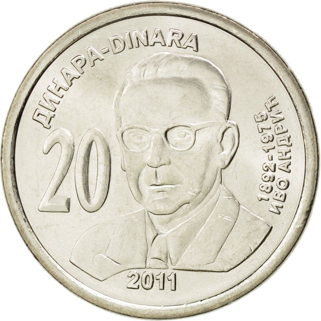 Serbia | 20 Dinara Coin | Ivo Andric | KM53 | 2011
