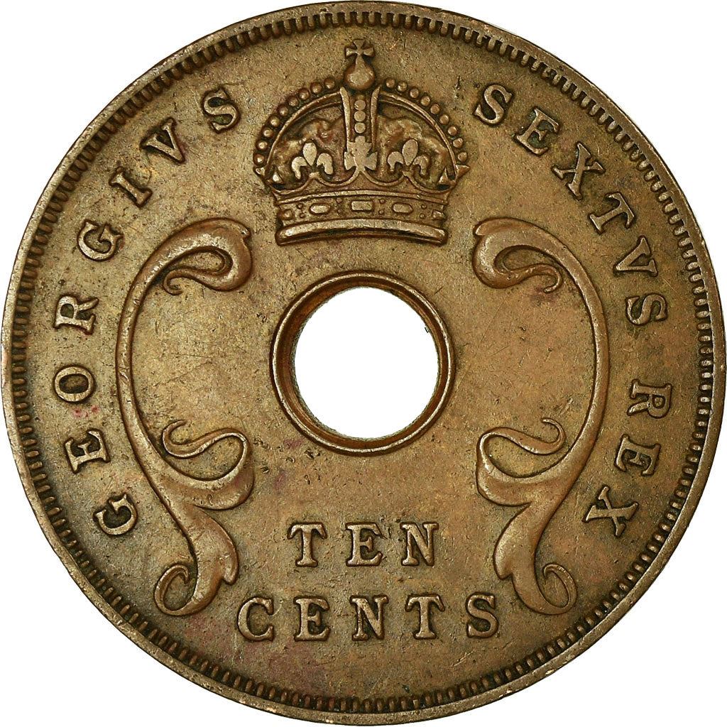 Afrique de l'Est | Pièce de 10 Cents | Couronne | Défenses | Km:34 | 1949 - 1952