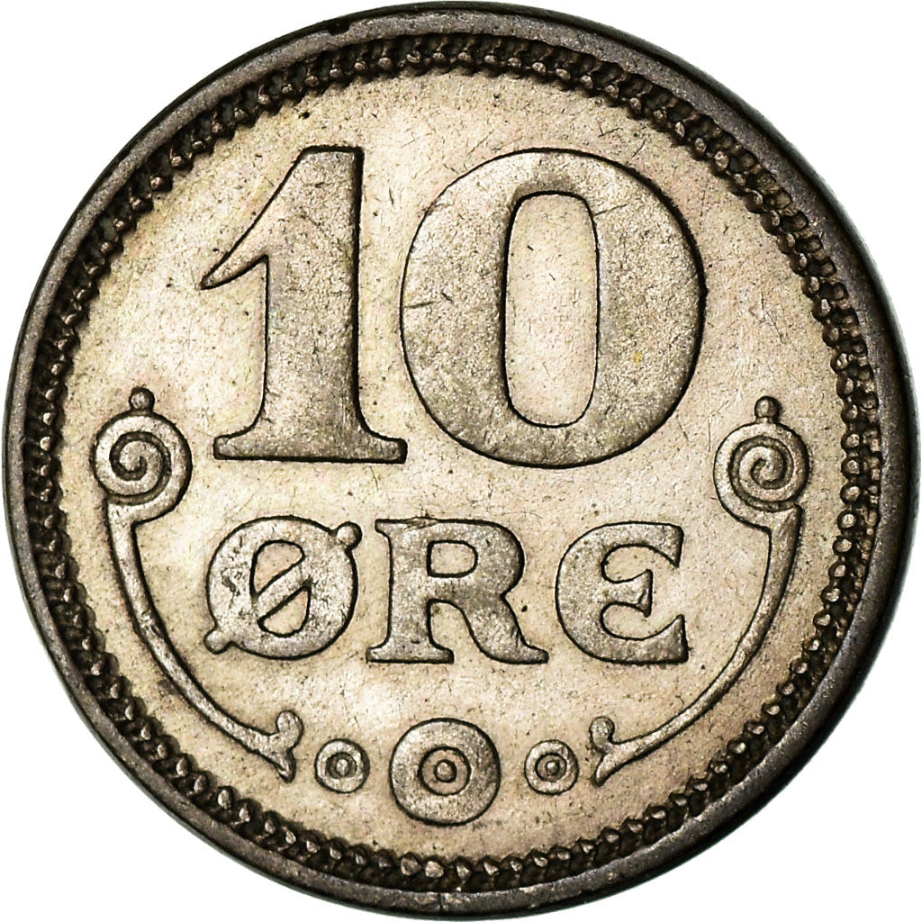 Denmark | 10 Ore Coin | Monogram | Km:818 | 1914 - 1919