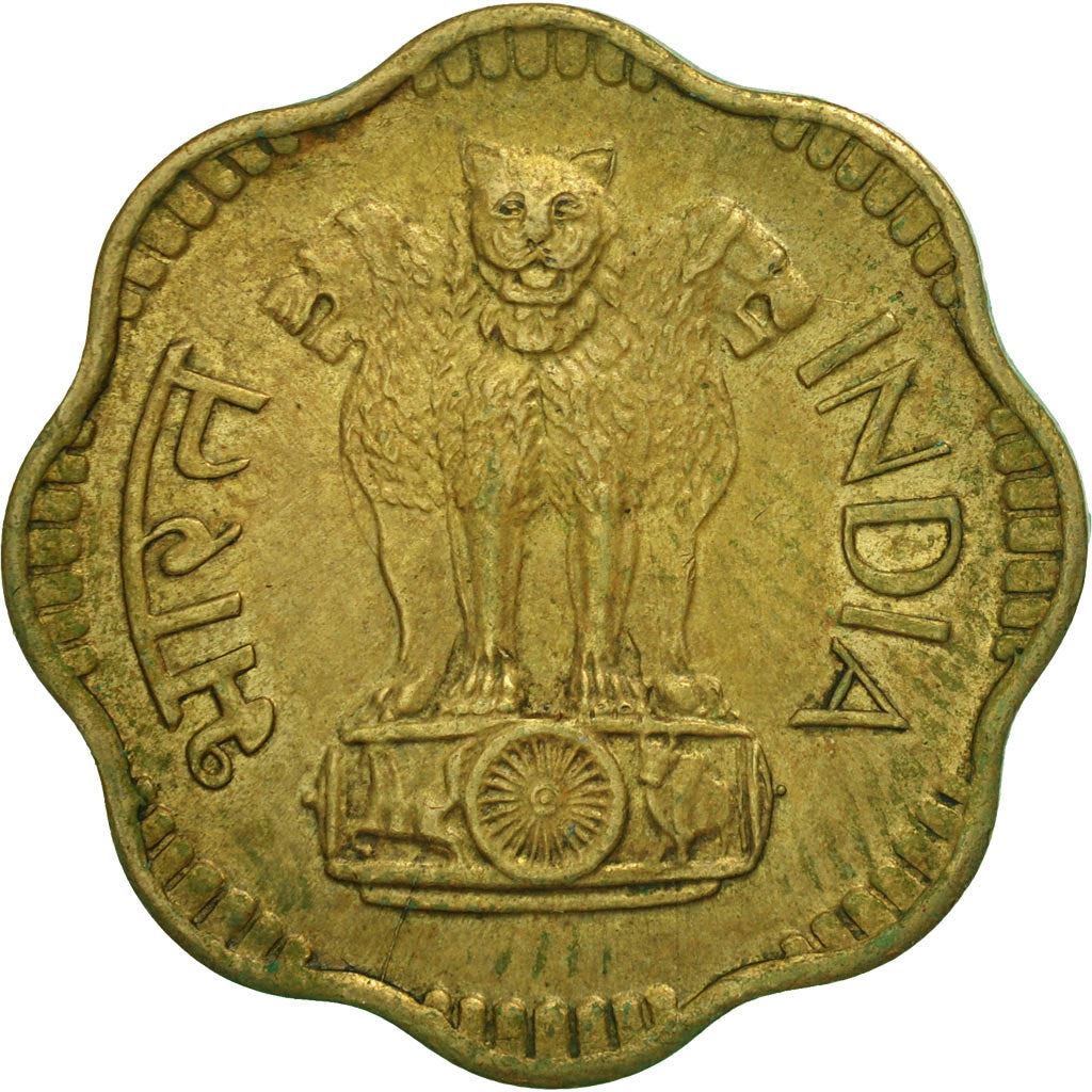 India | 10 Paise Coin | Ashoka Lion | Km:26.1 | 1968 - 1971
