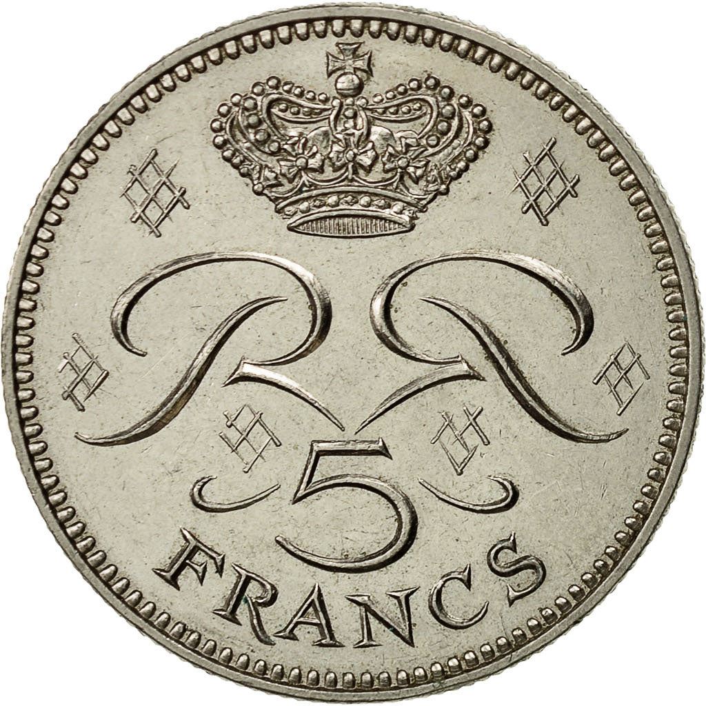 Monaco | 5 Francs Coin | Rainier III | Km:150 | 1970 - 1995