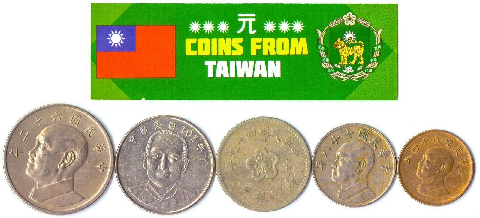 5 Mixed Coins From Taiwan | 1955 - 2023