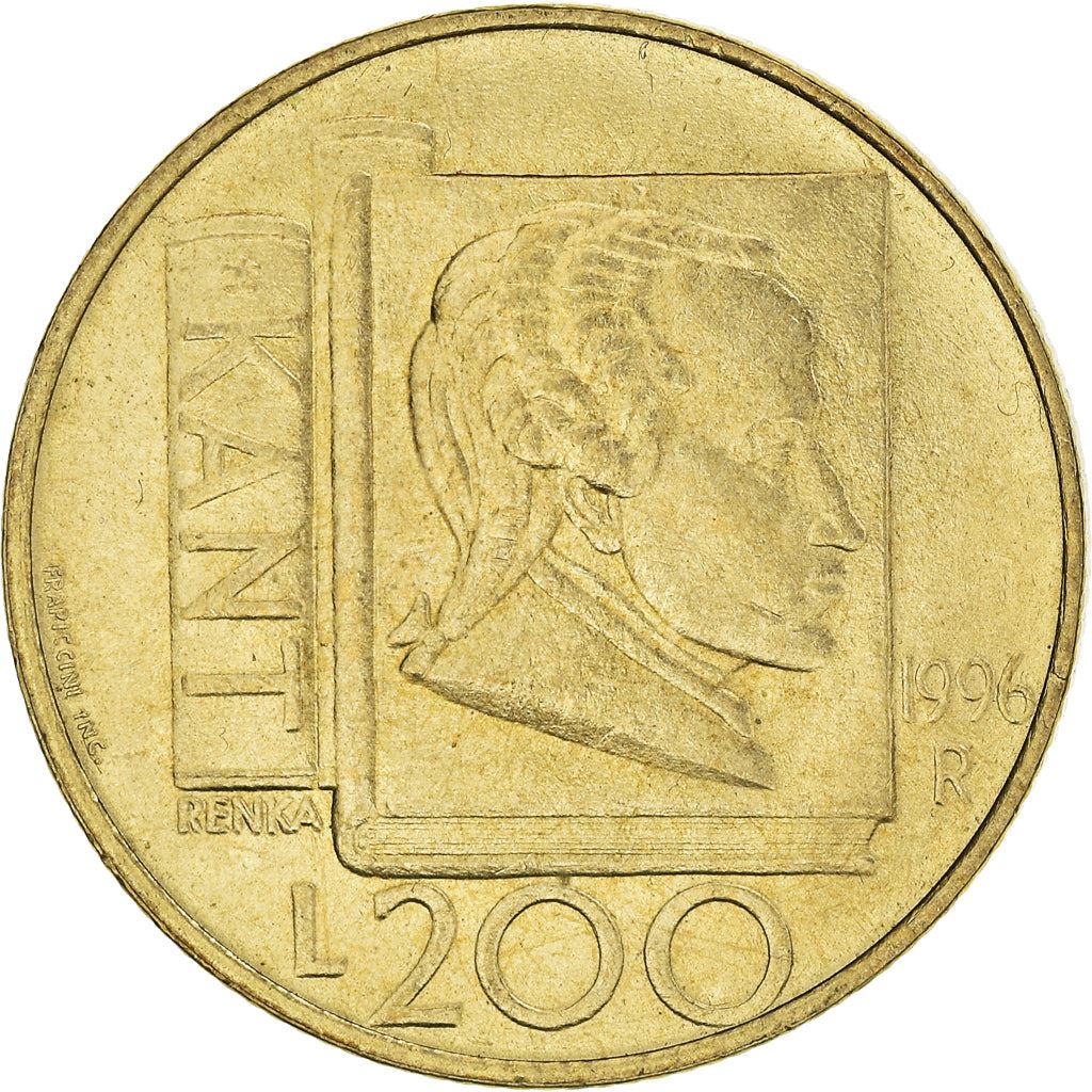 San Marino | 200 Lire Coin | Immanuel Kant | Km:356 | 1996