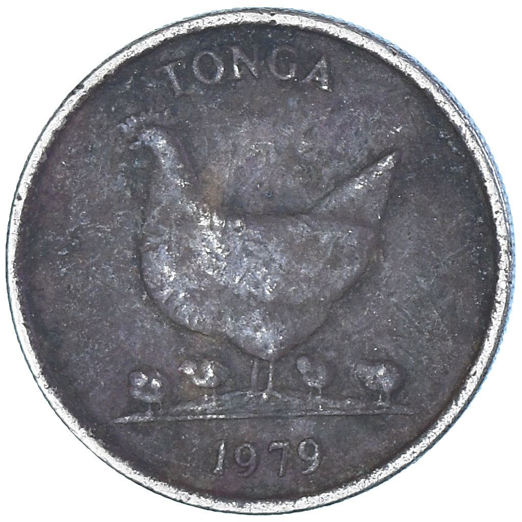 Tonga | 5 Seniti Münze | Henne | Huhn | Banane | FAO | Km:44 | 1975 - 1979