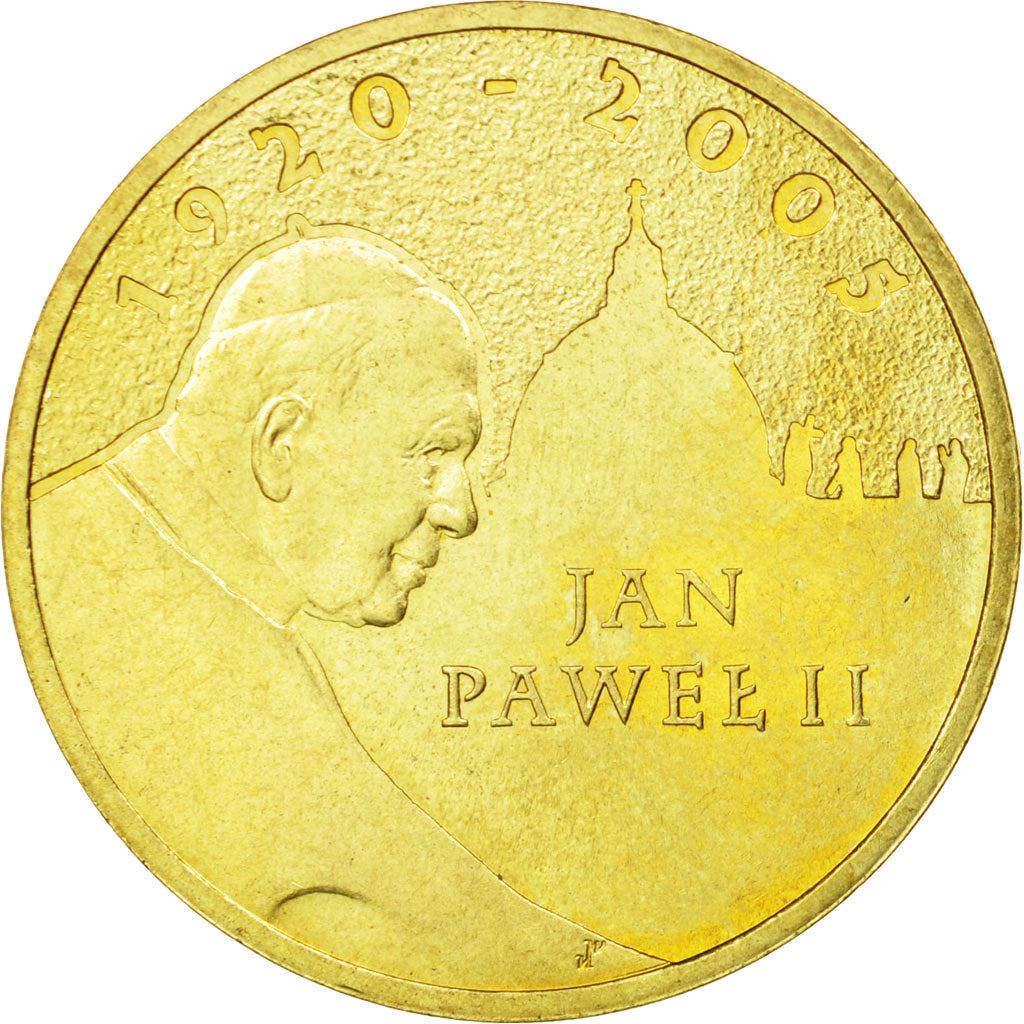 Poland | 2 Zlotys Coin | Pope John Paul II | Y:525 | 2005