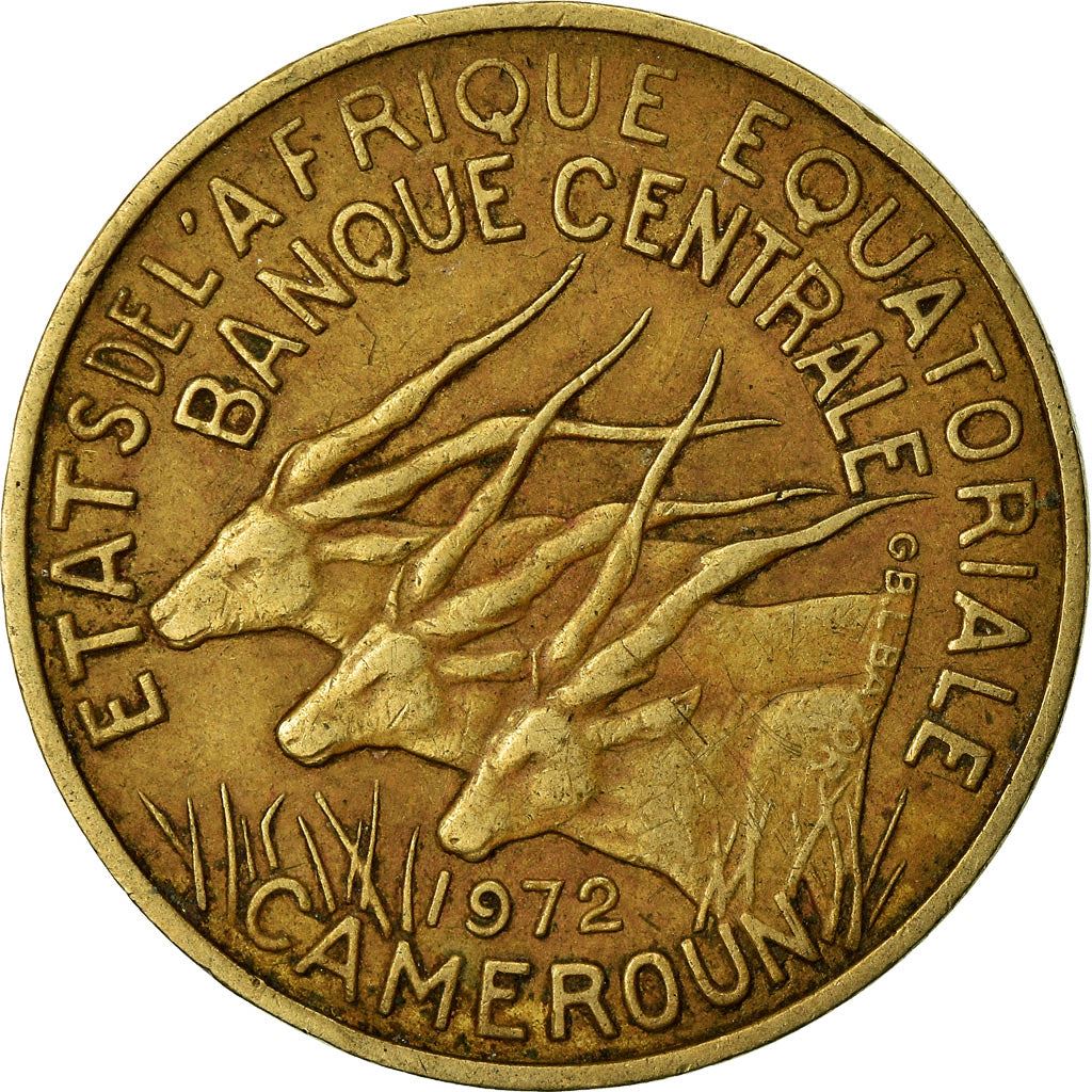 Central African States | 10 Francs Cfa Coin | Antelope | Crops | Km:2A | 1965 - 1972