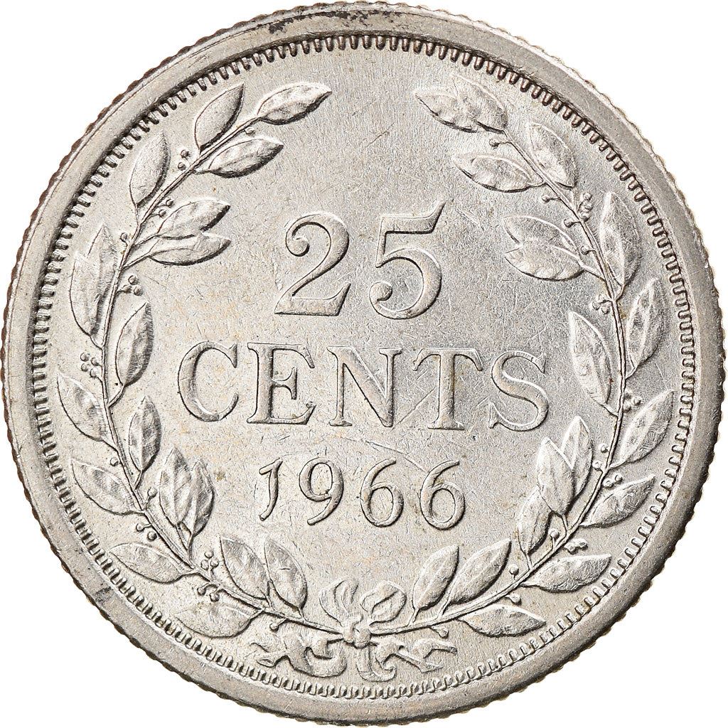 Liberia | 25 Cents Coin | Olive Branches | Km:16A | 1966 - 1990