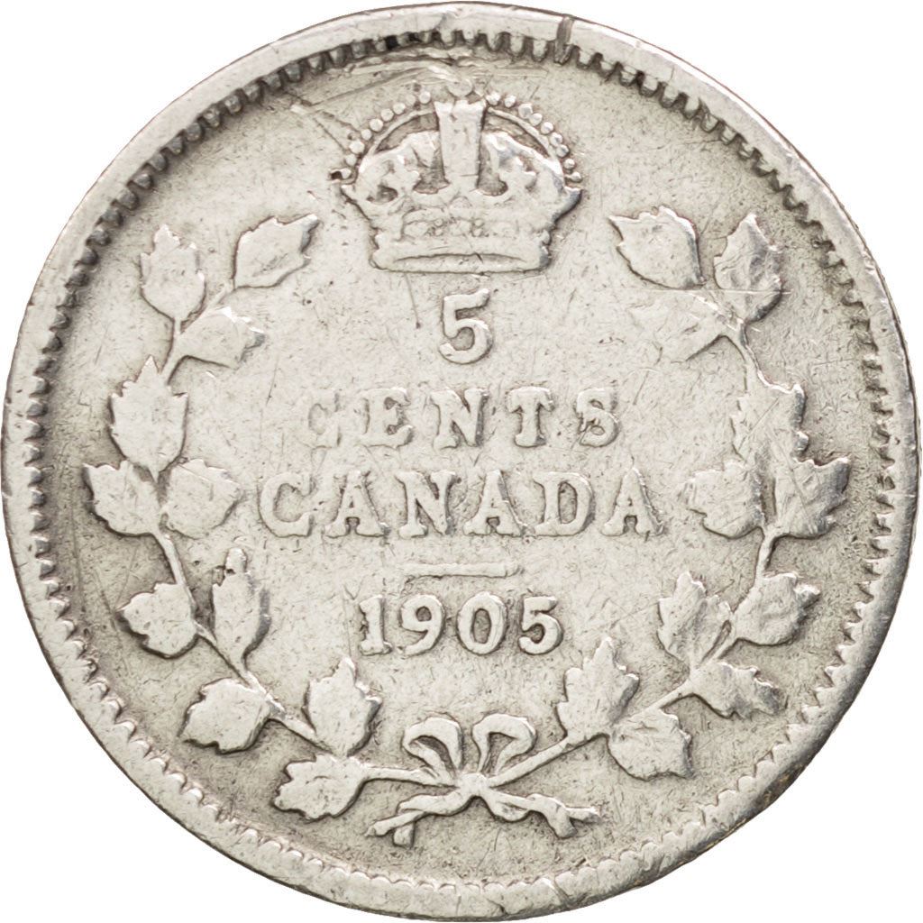 Kanada | 5 centų moneta | Sidabras | Vainikas | KM:13 | 1903–1910