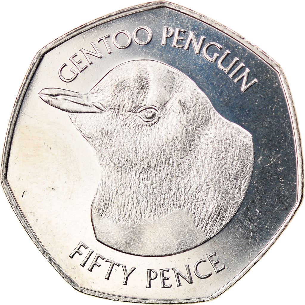 Falkland Islands | 50 Pence Coin | Gentoo Penguin | Km:194.1 | 2018 - 2021