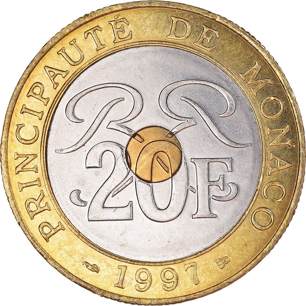 Monaco | 20 Francs Coin | Trimetallic | Palace | KM:165 | 1992-1997