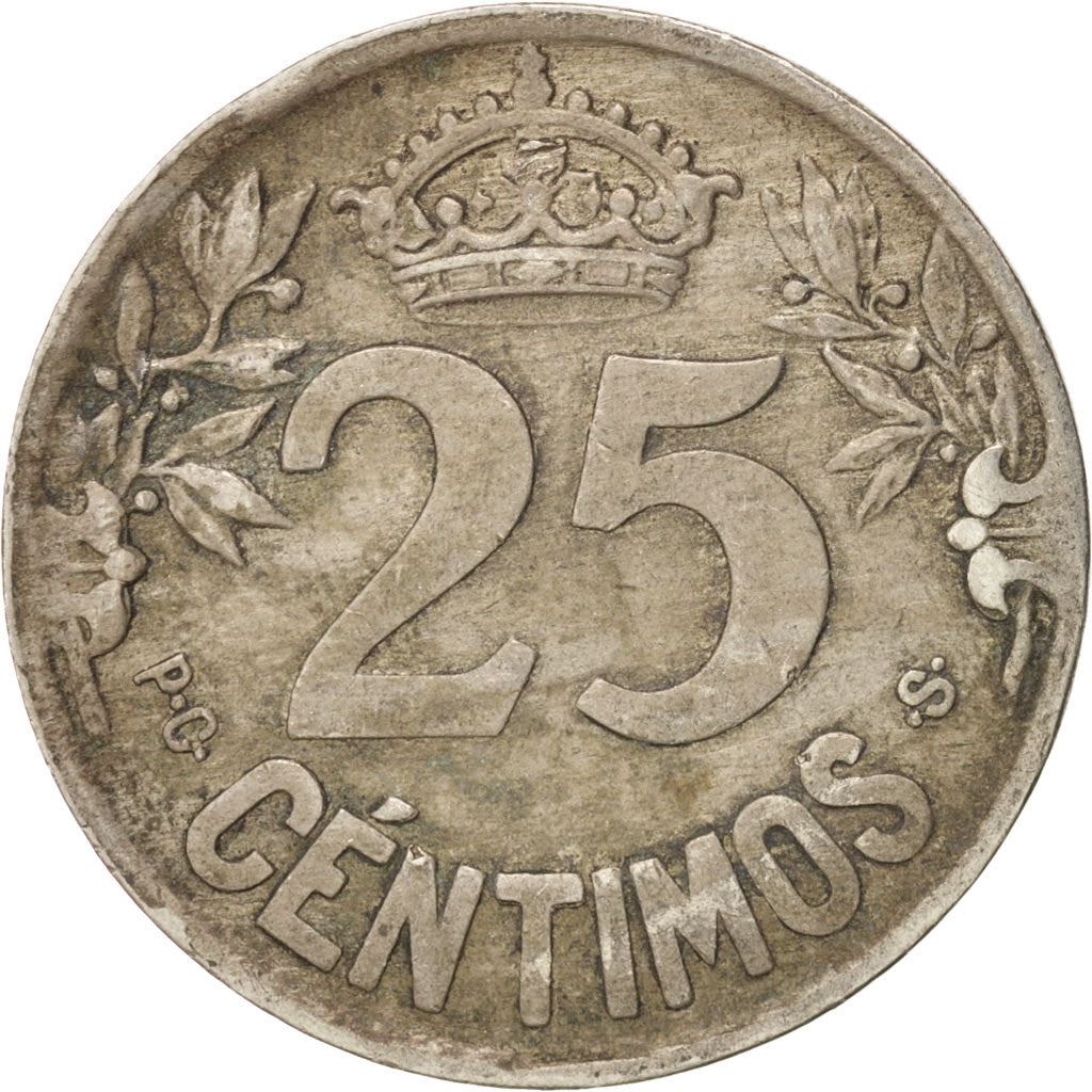 إسبانيا | عملة 25 سنتيموس | سفينة كارافيل | Km:740 | 1925
