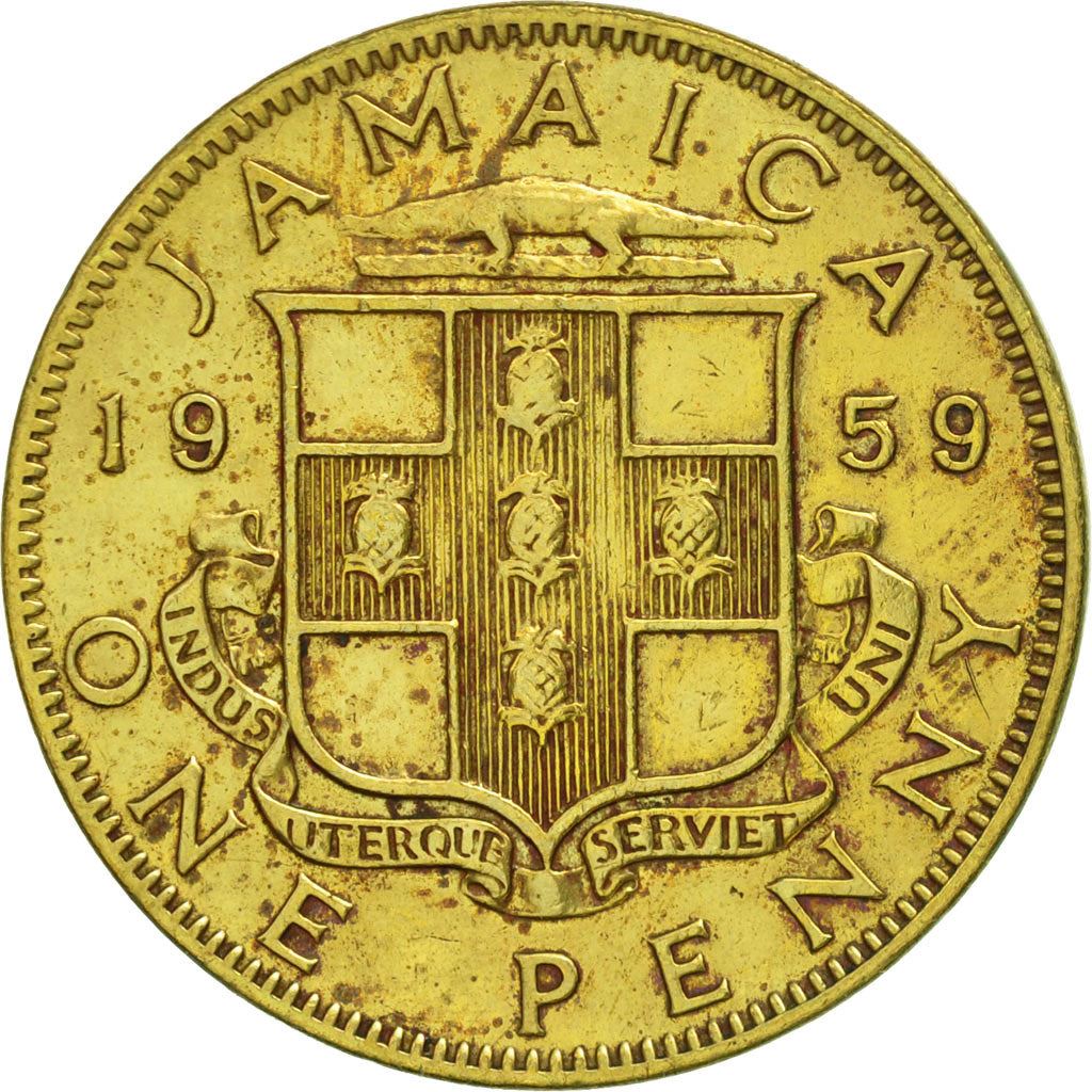 Jamaica | 1 Penny Coin | Queen Elizabeth II | Km:37 | 1953 - 1963