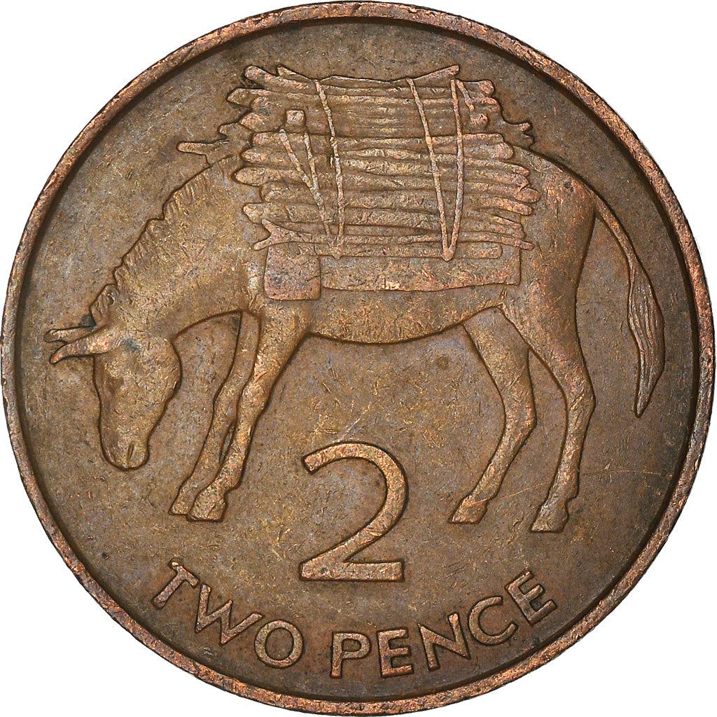 Сент-Елена и Вознесение | Монета 2 пенса | Елизавета II | Осёл | Дрова | Km:2 | 1984