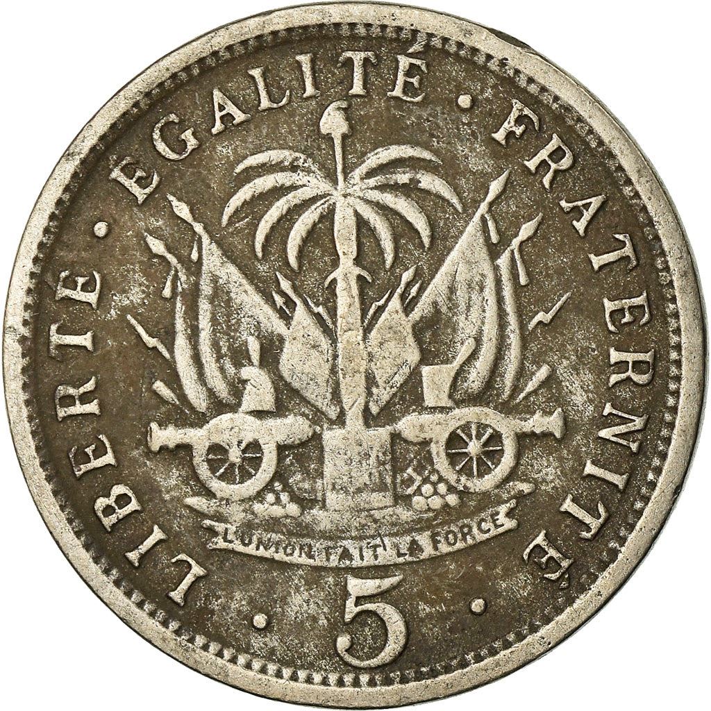 Haiti | 5 Centimes Coin | General Pierre Nord-Alexis | Cannon | Km:53 | 1904 - 1905
