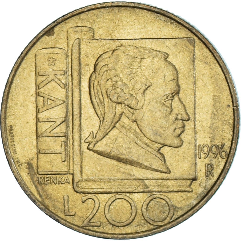 San Marino | 200 Lire Coin | Immanuel Kant | Km:356 | 1996