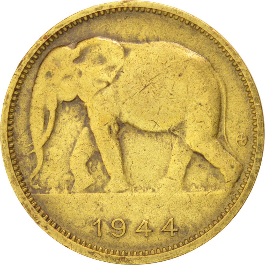 Belgian Congo | 1 Franc Coin | Elephant | Km:26 | 1944 - 1949
